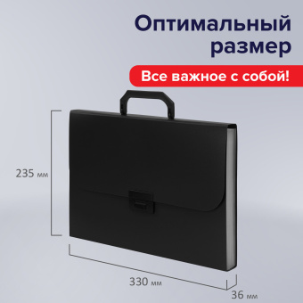 Портфель пластиковый STAFF А4 (330х235х36 мм), 13 отделений, индексные ярлыки, черный, 229245 за 451 ₽. Портфели пластиковые. Доставка по России. Без переплат!