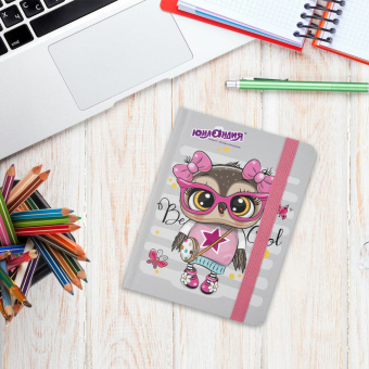 Блокнот с резинкой в клетку 96 л., МАЛЫЙ ФОРМАТ А6 (109х148 мм), твердая обложка, ЮНЛАНДИЯ, "Совушка", 113743 за 161 ₽. Блокноты в книжном переплете. Доставка по России. Без переплат!