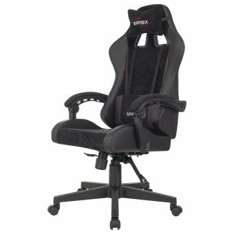 Кресло компьютерное BRABIX "Striker GM-121", синхромеханизм, 2 подушки, экокожа/велюр, черное, 532962 за 15&nbsp;140 ₽. Кресла игровые. Доставка по России. Без переплат!