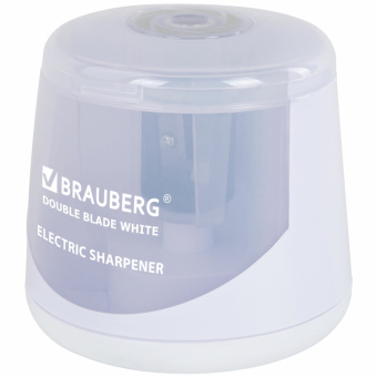 Точилка электрическая BRAUBERG DOUBLE BLADE WHITE, двойное лезвие, питание от 2 батареек, 271337 за 562 ₽. Точилки электрические. Доставка по России. Без переплат!