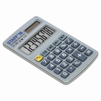Калькулятор карманный металлический STAFF STF-1008 (103х62 мм), 8 разрядов, двойное питание, 250115 за 303 ₽. Калькуляторы карманные. Доставка по России. Без переплат!