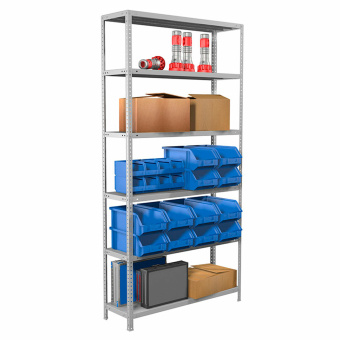 Стеллаж металлический BRABIX "MS 220/30-6", 2200х1000х300 мм, 6 полок, 291373 за 8&nbsp;674 ₽. Стеллажи металлические универсальные. Доставка по России. Без переплат!