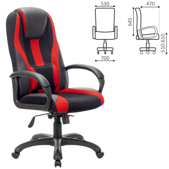 Кресло компьютерное BRABIX PREMIUM "Rapid GM-102", экокожа/ткань, черное/красное, 532107 за 12&nbsp;241 ₽. Кресла игровые. Доставка по России. Без переплат!