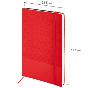 Блокнот А5 138x213 мм, BRAUBERG "Tissage", под кожу, 80 л., резинка, клетка, красный, 116603 за 226 ₽. Бизнес-блокноты и бизнес-тетради. Доставка по России. Без переплат!