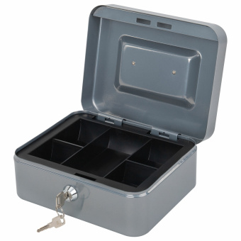 Ящик для денег, ценностей, документов, печатей, 90х160х200 мм, ключевой замок, серебристый, BRAUBERG, 291352 за 1&nbsp;023 ₽. Ящики для денег, ценностей, документов, печатей. Доставка по России. Без переплат!