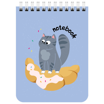 Блокнот МАЛЫЙ ФОРМАТ А6 108х145 мм, 40 л., гребень, картон, клетка, BRAUBERG KIDS, "Котики", 114396 за 28 ₽. Блокноты. Доставка по России. Без переплат!