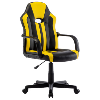 Кресло компьютерное BRABIX "Stripe GM-202", экокожа, черное/желтое, 532510 за 6&nbsp;797 ₽. Кресла игровые. Доставка по России. Без переплат!