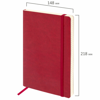 Блокнот А5 (148x218 мм), BRAUBERG "Metropolis Ultra", под кожу, 80 л., резинка, клетка, красный, 111018 за 318 ₽. Бизнес-блокноты и бизнес-тетради. Доставка по России. Без переплат!