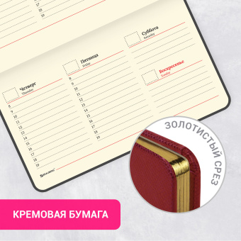 Еженедельник недатированный МАЛЫЙ ФОРМАТ 95х155 мм, А6, BRAUBERG "Iguana", под кожу, 64 л., красный, 114481 за 242 ₽. Еженедельники. Доставка по России. Без переплат!