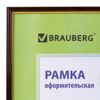 Рамка 30х40 см, пластик, багет 14 мм, BRAUBERG "HIT", красное дерево с позолотой, стекло, 390259 за 301 ₽. Рамки для дипломов, сертификатов, грамот, фотографий. Доставка по России. Без переплат!