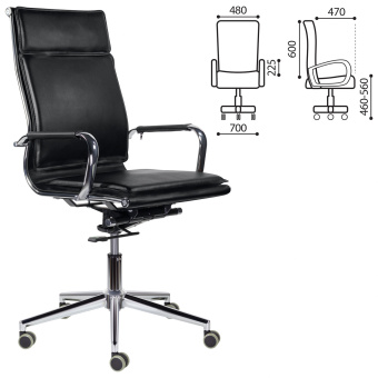 Кресло офисное BRABIX PREMIUM "Kayman EX-532", экокожа, хром, черное, 532543 за 19 020 ₽. Кресла современного дизайна. Доставка по России. Без переплат!