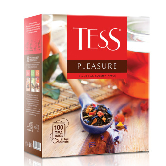 Чай TESS "Pleasure" черный с шиповником, яблоком, лимонным сорго, 100 пакетиков в конвертах по 1,5 г, 0919-09 за 363 ₽. Чай пакетированный. Доставка по России. Без переплат!