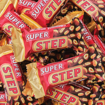 Конфеты шоколадные СЛАВЯНКА "Super Step" двухслойные, нуга с арахисом, 1000 г, пакет, 20465 за 645 ₽. Конфеты фасованные. Доставка по России. Без переплат!