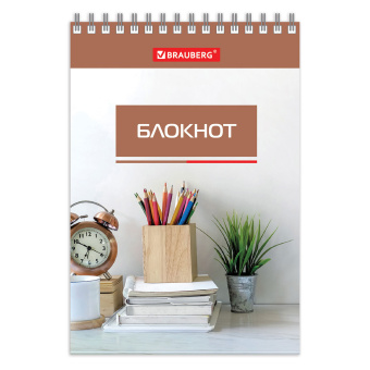 Блокнот МАЛЫЙ ФОРМАТ А6, 97х145 мм, 40 л., гребень, картон, клетка, BRAUBERG, "Идеальный офис", 129823 за 28 ₽. Блокноты. Доставка по России. Без переплат!