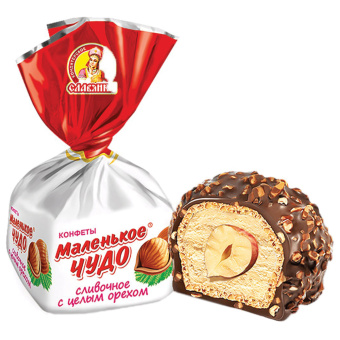 Конфеты СЛАВЯНКА "Маленькое чудо" со сливочным вкусом и цельным орехом, 1000 г, пакет, 12217 за 1 092 ₽. Конфеты фасованные. Доставка по России. Без переплат!