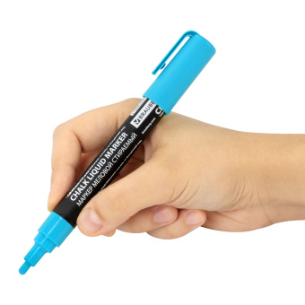 Маркер меловой CHALK LIQUID MARKER, СИНИЙ, 3 мм, стираемый, BRAUBERG "CHALK", 152592 за 94 ₽. Маркеры меловые. Доставка по России. Без переплат!