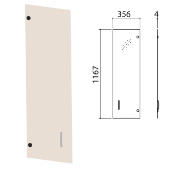 Дверь СТЕКЛО тонированное, средняя, "Приоритет", 356х4х1167 мм, БЕЗ ФУРНИТУРЫ, К-941 за 4&nbsp;270 ₽. Набор мебели "Приоритет". Доставка по России. Без переплат!