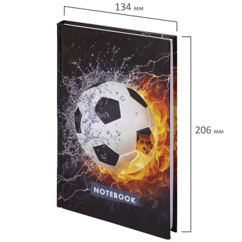 Блокнот А5 (134х206 мм), 80 л., твёрдый, клетка, BRAUBERG KIDS, "Футбол", 114419 за 153 ₽. Блокноты детские. Доставка по России. Без переплат!