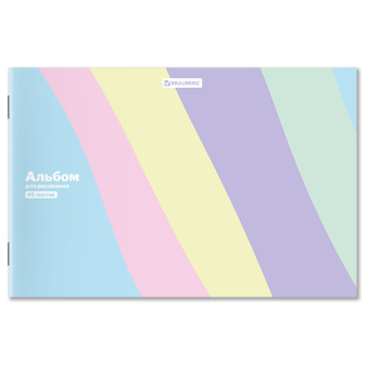 Альбом для рисования А4 40 л., скоба, обложка картон, BRAUBERG, 203х288 мм, "PASTEL", 107362 за 81 ₽. Альбомы и папки для рисования. Доставка по России. Без переплат!