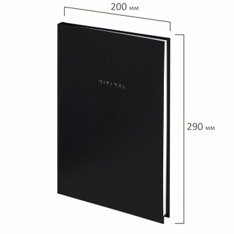Блокнот БОЛЬШОЙ ФОРМАТ 200х290 мм, А4, 80 л., твердый, клетка, BRAUBERG "Minimal", черный, 116432 за 303 ₽. Блокноты в книжном переплете. Доставка по России. Без переплат!