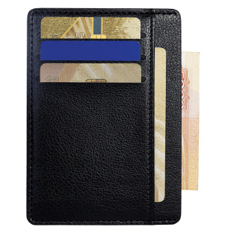 Картхолдер для трех карт с двумя дополнительными карманами, 12х8,6 см, черный, BRAUBERG, 238763 за 160 ₽. Обложки для документов. Доставка по России. Без переплат!