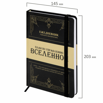 Ежедневник недатированный с резинкой А5 145х203 мм, BRAUBERG, твердый, 160 л., "Secret Emperor", 116304 за 339 ₽. Ежедневники с твердой обложкой. Доставка по России. Без переплат!