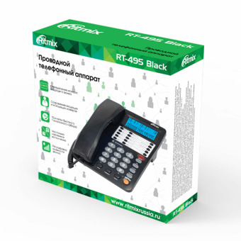 Телефон RITMIX RT-495 black, АОН, спикерфон, память 60 номеров, тональный/импульсный режим, черный, 80002152 за 2 812 ₽. Стационарные телефоны. Доставка по России. Без переплат!