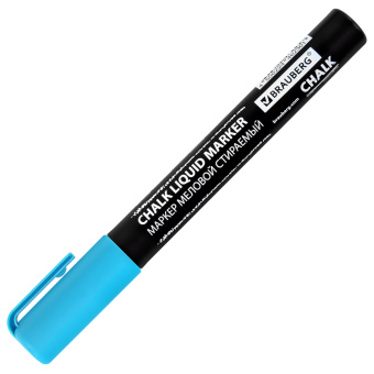 Маркер меловой CHALK LIQUID MARKER, СИНИЙ, 3 мм, стираемый, BRAUBERG "CHALK", 152592 за 94 ₽. Маркеры меловые. Доставка по России. Без переплат!