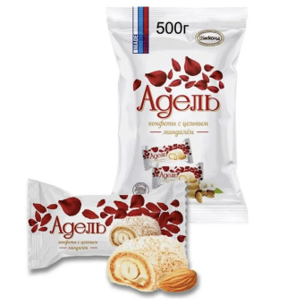 Конфеты АККОНД "Адель" с цельным миндалём, в кокосовой стружке, 500 г, 202171128360002 за 642 ₽. Конфеты фасованные. Доставка по России. Без переплат!