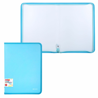 Папка объемная на молнии пластиковая BRAUBERG PASTEL, А4, 330х240 мм, 600 мкм, цвет аквамарин, 271970 за 206 ₽. Папки пластиковые на молнии. Доставка по России. Без переплат!