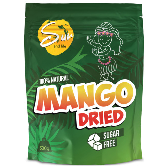Манго сушеное без сахара SUN AND LIFE, 500 г, 4610051861800 за 860 ₽. Орехи и сухофрукты. Доставка по России. Без переплат!