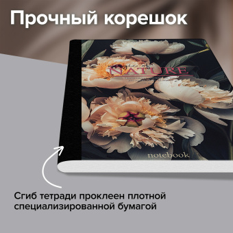 Тетрадь А4 96 л. BRAUBERG, на сшивке с корешком, клетка, обложка картон, "Flowers", 405286 за 135 ₽. Тетради формата А4. Доставка по России. Без переплат!