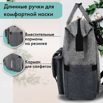 Рюкзак для мамы BRAUBERG MOMMY, крепления для коляски, термокарманы, серый, 41x24x17 см, 270818 за 1 738 ₽. Рюкзаки и сумки для мам. Доставка по России. Без переплат!