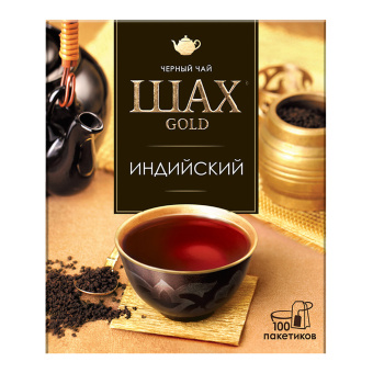 Чай ШАХ Gold "Индийский" черный, 100 пакетиков по 2 г, 0925-18 за 277 ₽. Чай пакетированный. Доставка по России. Без переплат!