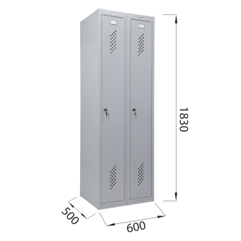 Шкаф металлический для одежды BRABIX "LK 21-60", УСИЛЕННЫЙ, 2 секции, 1830х600х500 мм, 32 кг, 291126, S230BR402502 за 14&nbsp;876 ₽. Шкафы для одежды. Доставка по России. Без переплат!
