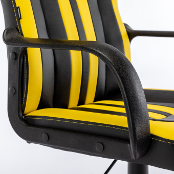Кресло компьютерное BRABIX "Stripe GM-202", экокожа, черное/желтое, 532510 за 6&nbsp;797 ₽. Кресла игровые. Доставка по России. Без переплат!