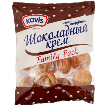 Кекс KOVIS мини-маффины с шоколадным кремом, 470 г, пакет, 11898 за 238 ₽. Торты, пирожные, пироги. Доставка по России. Без переплат!