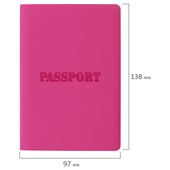 Обложка для паспорта, мягкий полиуретан, "PASSPORT", розовая, STAFF, 237605 за 119 ₽. Обложки для паспорта. Доставка по России. Без переплат!