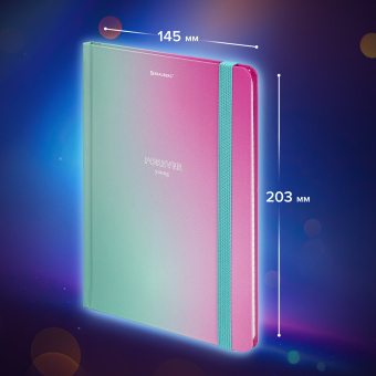 Блокнот с резинкой в клетку 96 л., А5 (145х203 мм), твердая обложка с фольгой, BRAUBERG, "Градиент", 113732 за 243 ₽. Блокноты в книжном переплете. Доставка по России. Без переплат!