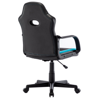 Кресло компьютерное BRABIX "Stripe GM-202", экокожа, черное/голубое, 532509 за 7&nbsp;197 ₽. Кресла игровые. Доставка по России. Без переплат!