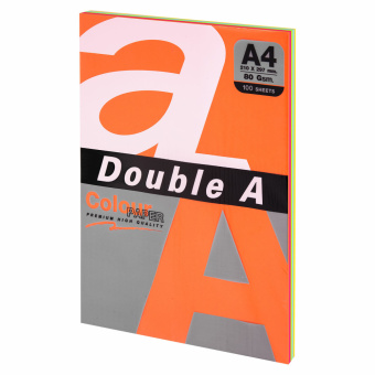 Бумага цветная DOUBLE A, А4, 80 г/м2, 100 л., 5 цветов x 20 л., микс интенсив за 256 ₽. Бумага цветная форматная. Доставка по России. Без переплат!