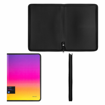 Папка объемная на молнии пластиковая BRAUBERG "Grade", А4, 330х240 мм, 600 мкм, желто-розовый градиент, 271976 за 203 ₽. Папки пластиковые на молнии. Доставка по России. Без переплат!