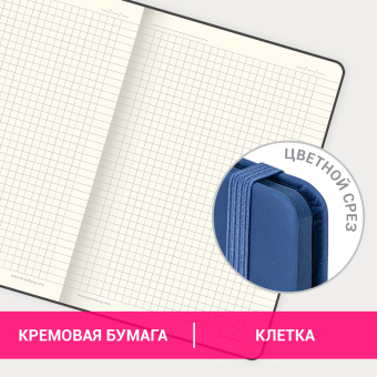 Блокнот А5 (148х218 мм), BRAUBERG "DUO", под кожу с резинкой, 80 л., клетка, синий/розовый, 113434 за 241 ₽. Бизнес-блокноты и бизнес-тетради. Доставка по России. Без переплат!