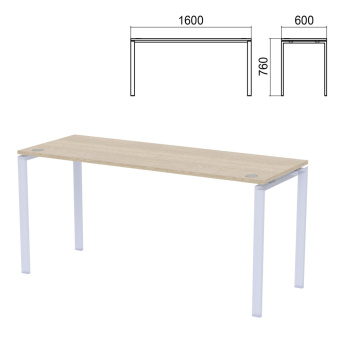 Столешница стола на металлокаркасе "Арго", 1600х600х760 мм, ясень шимо за 7&nbsp;892 ₽. Столы на металлокаркасе "Арго". Доставка по России. Без переплат!