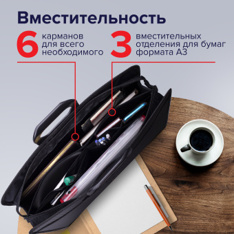 Папка-портфель пластиковая БОЛЬШОГО ФОРМАТА BRAUBERG "ПОРТФОЛИО" А3 (470х380х130 мм), 3 отделения, черная, 223081 за 1 877 ₽. Портфели пластиковые. Доставка по России. Без переплат!