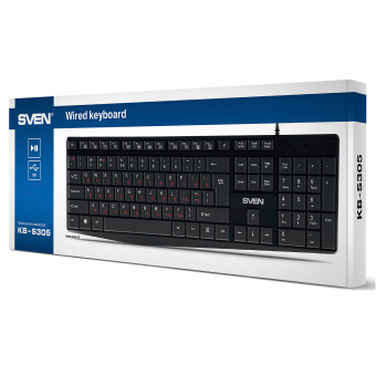 Клавиатура проводная SVEN KB-S305, USB, 105 кнопок, черная, SV-018801 за 702 ₽. Клавиатуры проводные. Доставка по России. Без переплат!