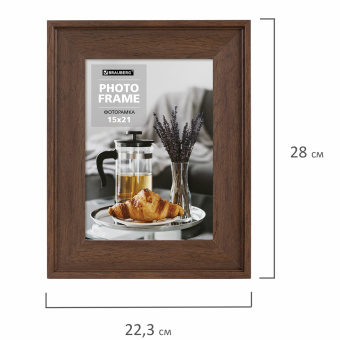 Рамка 15х21 см небьющаяся, багет 40 мм пластик, BRAUBERG "Walnut", цвет орех, 391264 за 557 ₽. Рамки для дипломов, сертификатов, грамот, фотографий. Доставка по России. Без переплат!