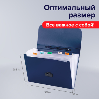 Папка-портфель пластиковая BRAUBERG "Energy" А4 (330х256х32 мм), 7 отделений, синяя, 222572 за 338 ₽. Портфели пластиковые. Доставка по России. Без переплат!