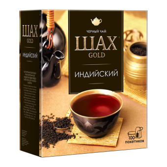 Чай ШАХ Gold "Индийский" черный, 100 пакетиков по 2 г, 0925-18 за 277 ₽. Чай пакетированный. Доставка по России. Без переплат!