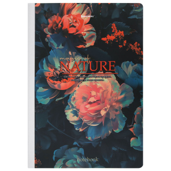 Тетрадь А4 96 л. BRAUBERG, на сшивке с корешком, клетка, обложка картон, "Flowers", 405286 за 135 ₽. Тетради формата А4. Доставка по России. Без переплат!